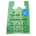 Reli. Eco-Friendly Green Bags | 125 Count | Biodegradable Thank You Bags | 11.5 x 6.5 x 22 Strong Shopping Bags with Handles, Ideal for Restaurants, Retail Shops, Grocery Stores & Food Service, Medium