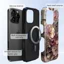 DAIZAG Magnetic Case for iPhone 16 Pro Max,Romantic Floral Stained Glass Full-Body Design,Compatible with MagSafe Upgrade Hybrid Dual Protection Soft TPU Hard PC,Scratch proof Phone Case for Men Women