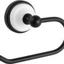 Design House 559294 Savannah Toilet Paper Holder Wall Mounted for Bathroom, Matte Black and White