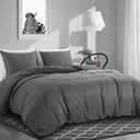 HOMBYS Oversized King Duvet Cover 120 x120 Inch, Ultra Soft Microfiber Grey Duvet Cover for All Season with Ziper Closure, 8 Coner Tabs (Grey, Oversized King)