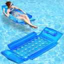 Inflatable Pool Float with Side Cushions, Anti-Tipping Floating Lounger for Adults, Heavy-Duty UV-Resistant Pool Raft for Relaxing in Pool, Beach & Lake-1 Pack