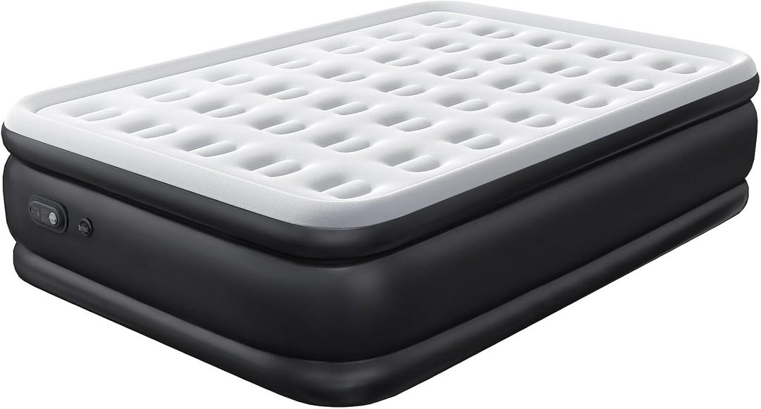 Queen Size Air Mattress, Inflatable Blow Up Mattress with Built in Pump 16" Raised for Home Guest and Camping, Portable Air Bed with Carry Bag, 660 lbs Weight Capacity, Non-Slip Bottom
