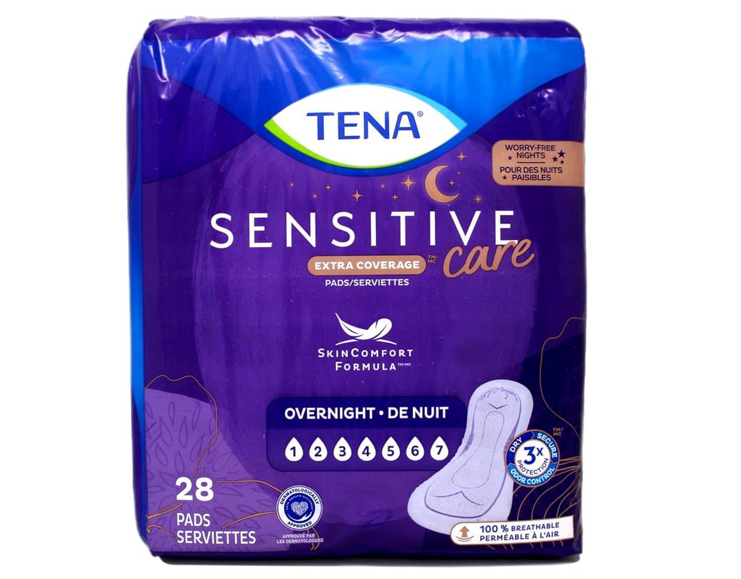 TENA Incontinence Pads for Women, Overnight, 28 Count (1 Pack)