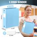 Henoyso 24 Pcs 2 Inch 3 Ring Plastic Binder 8.5'' x 11'' Letter Size Paper Soft Plastic Flexible Binders Bulk Organizer for School Office Supplies, Large 490 Sheet Capacity (Light Blue)