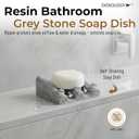 DOXOLOGY Gray Stone Marble Soap Dish Bathroom Organizer - Resin Soap Dish with Rectangular Design 3.7" L x 2.8" W - Self Draining Soap Dishes Keeps Countertop Neat - Marble Look Soap Tray for Sink