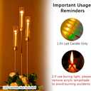 Vincidern 10pcs 3 Arm Candelabra, Gold Candle Holder Centerpieces for Table, 33.8'' Tall Candelabra with Acrylic Lampshade for Wedding Table Centerpiece, Birthday Party, Events Fit LED Taper Candles