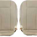 FZJDSD Tan Driver & Passenger Bottom Perforated Microfiber Leather Microfiber Leather Seat Covers Compatible with Ford Expedition 2007 2008 2009 2010 2011 2012 2013 2014