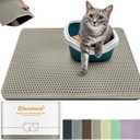Waterproof Cat Litter Mat - New 24x16 Inch Honeycomb Double Layer Traps Litter, Waterproof & Non-Slip Floor Protector, Easy Clean, Odor-Free, Beige