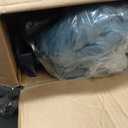 Lazy Chair with Folding Ottoman,Leisure Sofa Chair,Soft Fabric Armchair with Armrests and Side Pockets, Reading Chair with Footrest for Living Room, Bedroom, Office (Plush Blue)