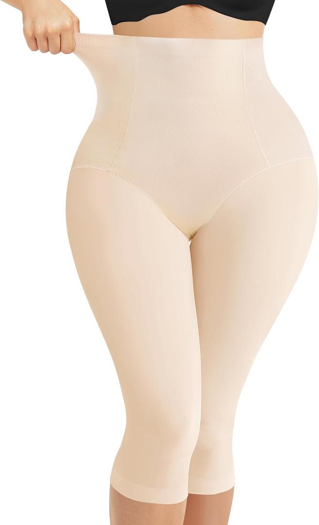 Nebility Compression Leggings for Women Seamless Shapewear Butt Lifting Panties Waist Trainer Tummy Control Thigh Body Shaper (Small, Biege)