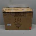 LUE BONA Upholstered Fabric Vanity Bench Seat, Makeup Stools for Vanity, Square Tufted Ottoman Bench with Carved White Legs for Bedroom Living Room, Linen Color