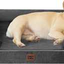 EHEYCIGA Orthopedic Dog Bed for Medium Dogs, Waterproof Memory Foam Medium Pet Beds with Sides, Non-Slip Bottom and Egg-Crate Foam Dog Couch Bed with Washable Removable Cover, Dark Grey (30.0"L x 20.0"W x 6.5"Th)