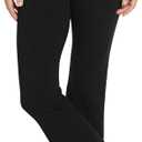 Jockey Women's Activewear Cotton Stretch Slim Yoga Flare Pant (Medium, Black)