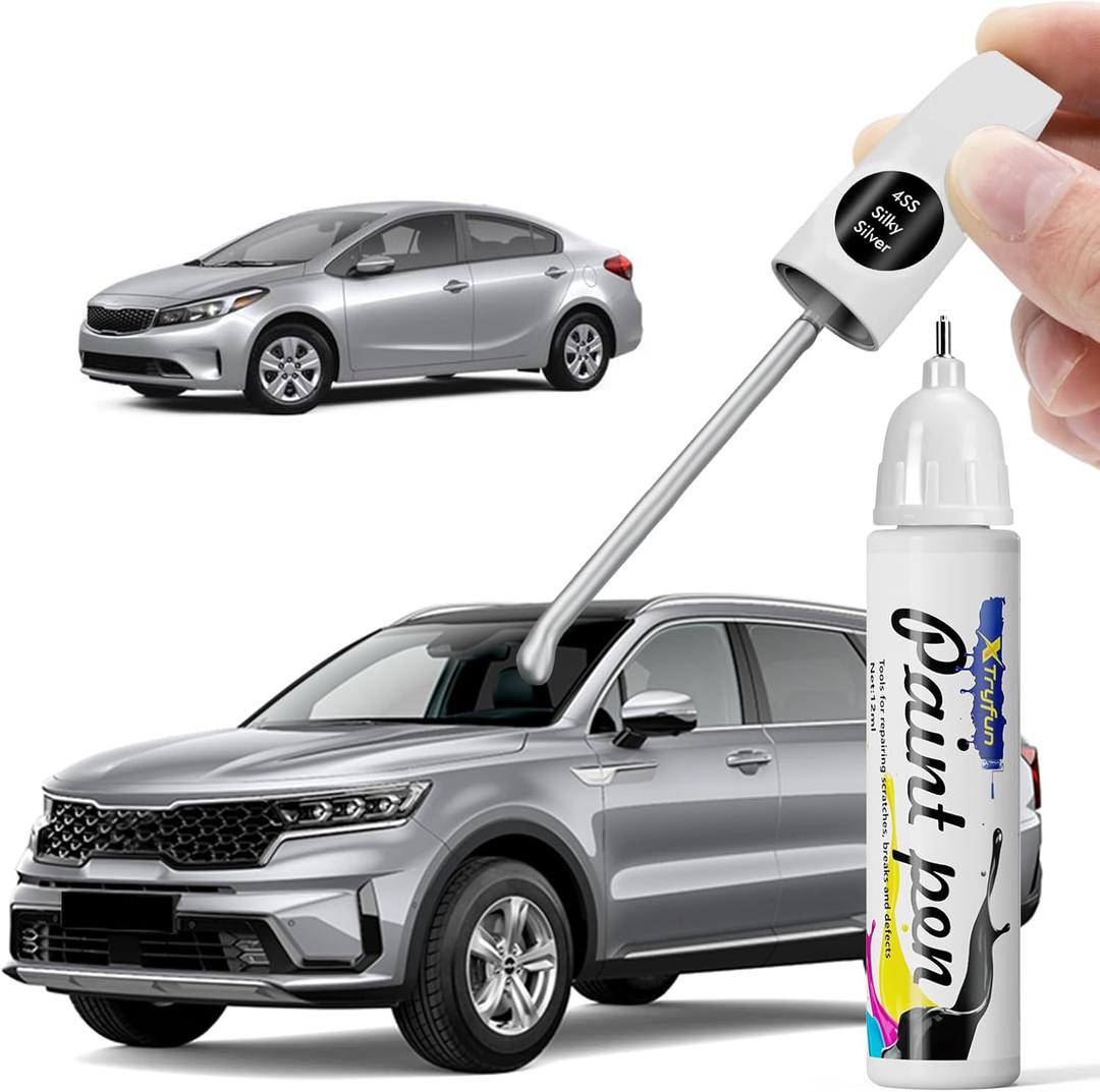 4SS Silky Silver Touch Up Paint Compatible with Kia, DIY Car Paint Scratch Repair, Automotive Paints, Quick & Easy Fix Scratch Repair for Forte/Sportage/Sorento/Soul/Rio/Optima/Stinger