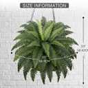 Fake Ferns - Set of 2 Faux Boston Ferns Large Artificial Plants, 40 Leaves per Bouquet, 35 Inches Large Artificial Ferns for Outdoors/Indoor Home, Office, Garden Decoration