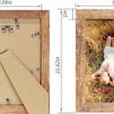 iRahmen 8x10 Picture Frame Set of 4, High Definition Real Glass Rustic Brown Frame, 8 x 10 Wood Photo Frames for Desktop Display and Wall Mounting