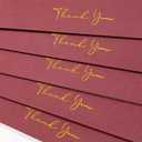 Crisky 50 Pack Thank You Cards With Envelopes & Stickers, Printable Ivory Thank You Cards for Wedding/Bridal Shower/Baby Shower/Business/Graduation (Burgundy)