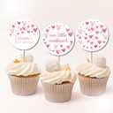 36PCS A Little Sweetheart Is On The Way Cupcake Toppers, Valentine's Day Baby Shower Cupcake Picks for Girl, Sweet Heart Themed First Birthday Party Decoration