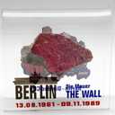 Original Piece of the Berlin Wall - Authentic Souvenir from the Real Wall in Germany Mounted in Acrylic Display (Large (4"X4"), Divided City)