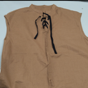 Boys Kids Renaissance Pirate T Shirts Viking Medieval Sleeveless Lace Up Costume Scottish Cotton Tank Tops