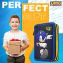 SONIC THE HEDGEHOG Pencil Case for Kids Stationery Set Pens Colored Pencils Mini Notebook School Supplies Gamer Gifts for Boys