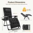 NEWBULIG Zero Gravity Chair, Folding Patio Recliner with Cup Holder Trays | Portable Lounge Chair with Removable Cushion for Beach & Camping, Black