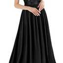 Miusol Women's Classy Scoop Neck Sequin Lace Contrast Bridesmaid Party Maxi Dress, XXL