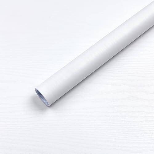 COSNIGHT White Wood Grain Contact Paper Self-Adhesive - Removable Peel and Stick Wallpaper for Kitchen Cabinets, Countertops and Home Decor - Wall Vinyl Wrap Waterproof 15.7In x 118In Renter Friendly