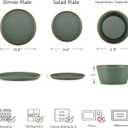 Melamine Dinnerware for 4, 12 Pieces Unbreakable Matte Plastic Plates and Bowls set, Kitchen Dish set BPA Free, Dishwasher Top Safe, Not Microwave, Not Oven (Green)