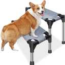 Dog Stairs for Small Dogs - 2 Tiers Dog Steps for High Bed and CouchSofa 12.2" H, Non-Slip Bottom Pet Stairs, for Dogs and Cats Climbing