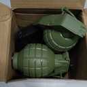 Sratte 4 Pcs Toy Hand Grenades with Realistic Sound Effects and Flashing Light, Plastic Fake Grenades Military for Army Role Play Prop (Green,Black)