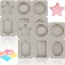 Patelai 2 Pcs Silicone Wax Melt Molds Silicone Resin Keychain and Wax Sachets Epoxy Casting Jewelry Making Molds with Hanging Holes for DIY Jewelry Handicrafts Making(Various Style