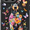 FUNMIKO for iPhone 15 Pro Max Case Wireless Charging & Military-Grade Protection - Cute Floral Design for Women Girls, Non-Slip Matte Cover with Shockproof Corners - Vibrant Doberman