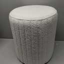 Get Set Style Modern Round Ottoman with Soft Padded Seat, Multifunctional Vanity Chairs for Makeup, Upholstered Footrest Stool Ottoman Foot Stool for Living Room, Bedroom