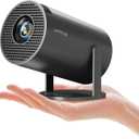 [180Adjustable Stand] Smart Mini Portable Projector with WiFi and Bluetooth, Auto Keystone Upgraded 350ANSI, Android11.0, Ceiling, Outdoor Use, Compatible with TV Stick Smartphone/HDMI/USB(Grey