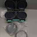 2-in-1 Double Waffle & Pancake Maker - CACHOO Mini 4" Nonstick Waffle Iron & Small Round Griddle with 4 Removable Plate Sets, Dishwasher Safe, Perfect for Small Spaces, Apartments & Dorms, Aqua