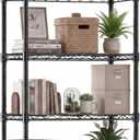 DUMOS 5-Tier Metal Wire Storage Shelves, Adjustable Standing Storage Rack Shelf, Heavy Duty Steel Shelving Unit Organizers for Kitchen Bathroom Pantry Garage, 23.2" Wx13.4 Dx59.8 H, Black