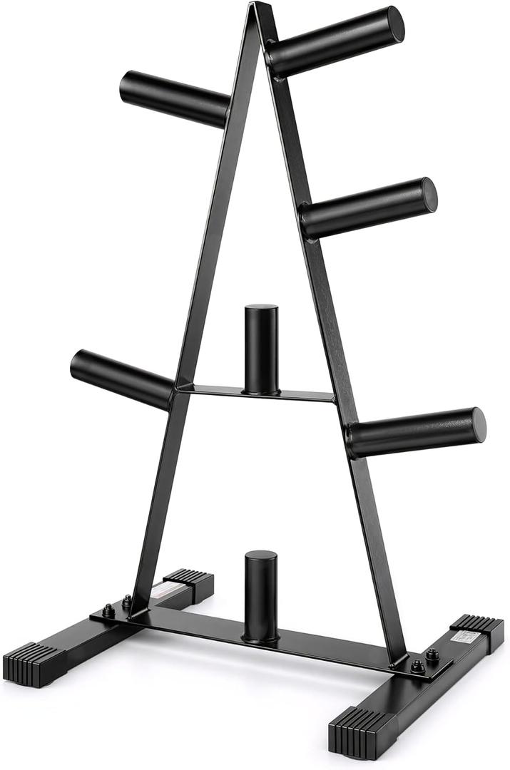 CAP A-Frame Olympic Plate Rack Heavy-Duty 2-Inch Weight Plate Tree and Storage - 5 and 7 post options