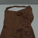 Aoxjox Women's Sleeveless Athlenza Halter Tank Tops Workout Athletics Lumastretch™ Yoga Curve Longline Crop Top (Brown, X-Large)