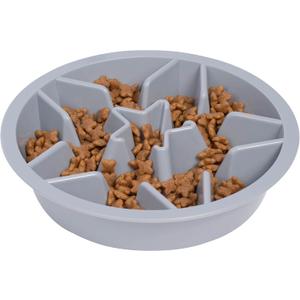 Leash Boss Slow Feeder Dog Bowls (2 Cup) Puzzle Dog Food Bowl - Fits into Elevated Pet Feeders - Slow Eating for Large, Medium & Small Sized Breeds - Gray