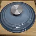 Flavehc Dutch Oven Pot with Lid 1.8 qt Cast Iron Dutch Oven for Bread Baking Slateblue Enameled Cast Iron Rice Pot with Handels