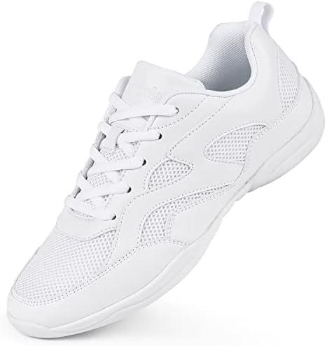 Smapavic Cheer Shoes for Youth Girls White Cheerleading Athletic Dance Shoes Tennis Sneakers for Competition Sport Training, Size 9
