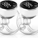 Wearable Breast Pump Hands Free of Longer Battery Life & LED Display, Portable Electric Breast Pump with 3 Modes & 9 Levels & Low Noise, 24 mm Flange, 2 Pcs White
