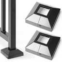 1.5" Post Base Cover, Split Type Skirt, Indoor/Outdoor Iron Deck Railing, Stair Post Base Decorative Covers (2Pack-Black)