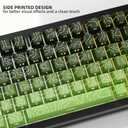 135 Key Gradient Tea Green Topographic PBT Keycaps Set Side Print Doubleshot Shine Through Keycap Cherry Profile Minimalist Style 60% 75% 80% 100% for MX Gateron Gaming Keyboards