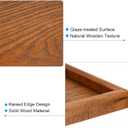 PATIKIL Wood Serving Tray 10x7 Inch Outer Base, Rectangular Decorative Platter for Home Decor Kitchen Table Candle Holder, Brown