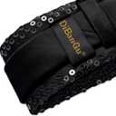 DiBanGu Mens Sequin Skinny Tie and Pocket Square Set,Shiny Solid Necktie Formal Satin Slim Ties for Party Wedding (Black)