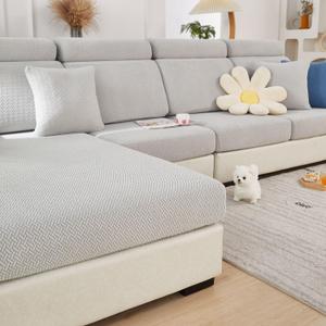 Soothing Home Sofa Covers, Sofa Hero Covers for Couch, Couch Cushion Covers, Sofa Covers Washable Sectional Couchs Covers Stretch Slipcovers for Pets (Light Gray,Large Single Seat Cover)