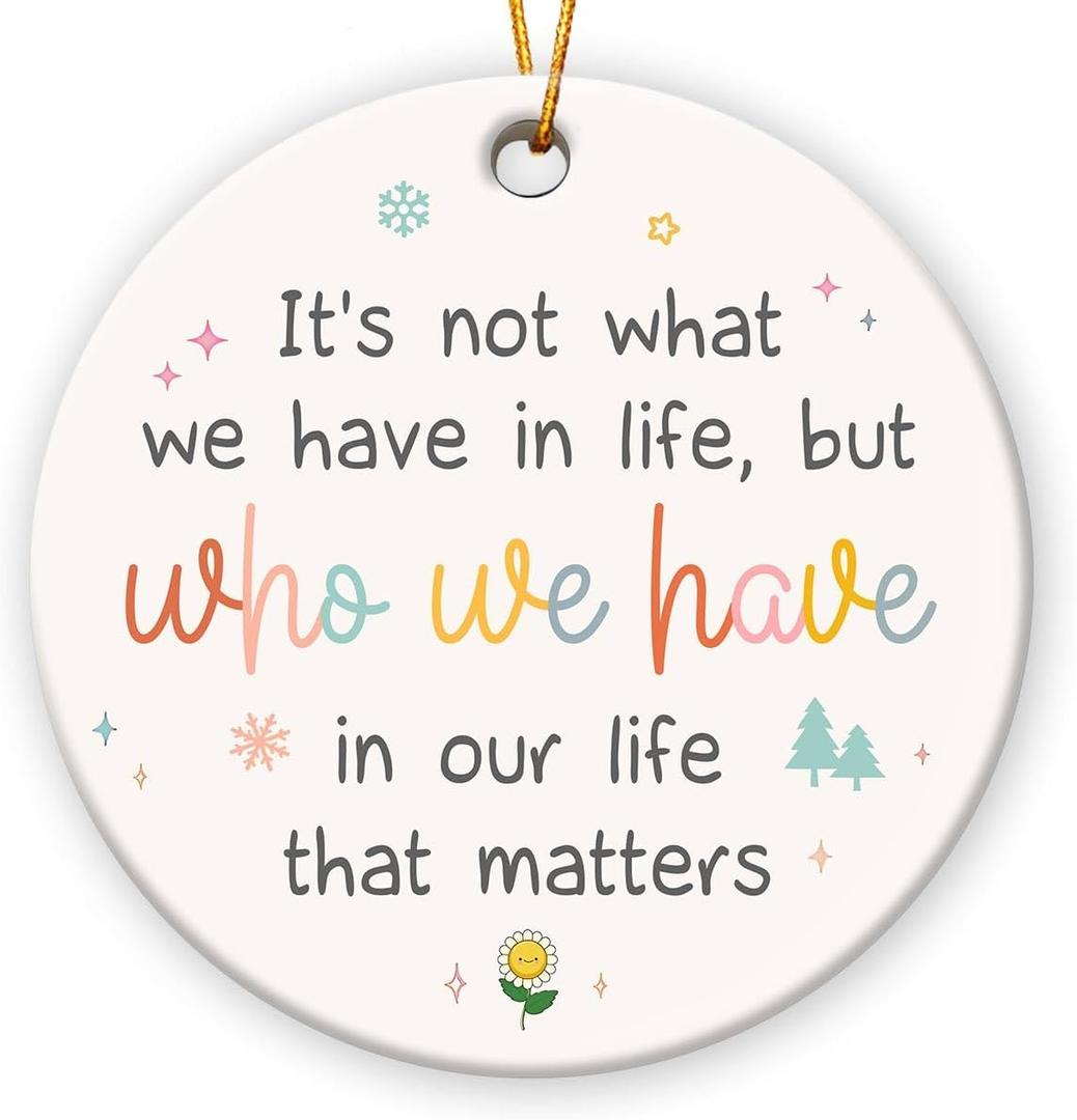 Thank You Ornament 2025 - Thank You Gifts for Women Men, Appreciation Gifts for Coworkers Friends, Ceramic Christmas Ornaments for Tree Decor - Holiday Keepsake & Xmas Gift Exchange Idea