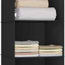 Hanging Closet Organizer - 3-Shelf, Easy Mount Foldable Wardrobe Storage Shelves for Clothes, Handbags, Shoes & Accessories - Washable Oxford Cloth Fabric, Black